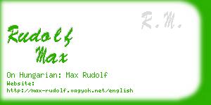 rudolf max business card